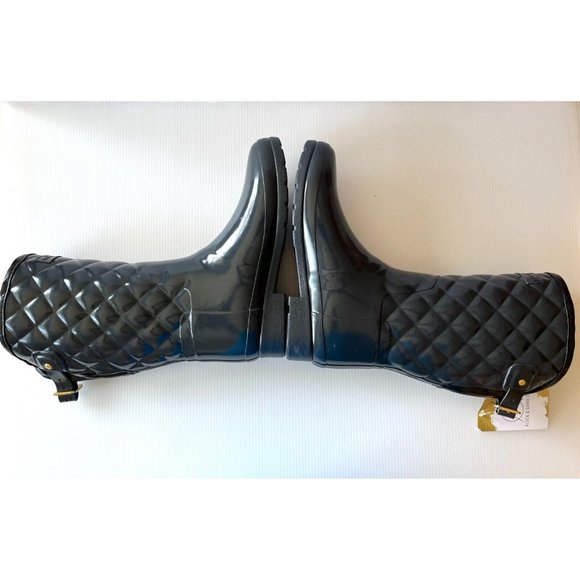 Hunter Dark Gray Rubber Quilter Knee-High Rain Boots, Size 8 - Picture 7 of 11